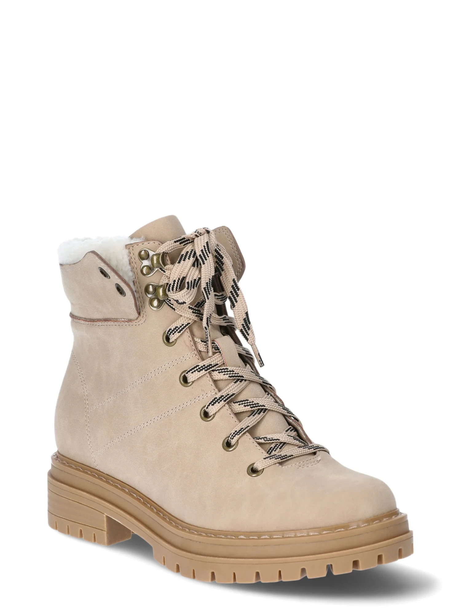 Time and Tru Women's Cozy Hiker Boots, Sizes 6-11, Wide Width Available | Walmart (US)