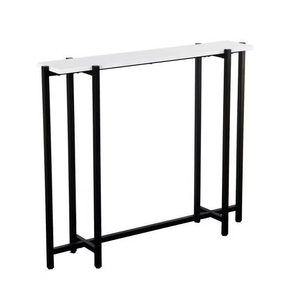 Hester Contemporary Narrow Console Table Black/White - Aiden Lane | Target