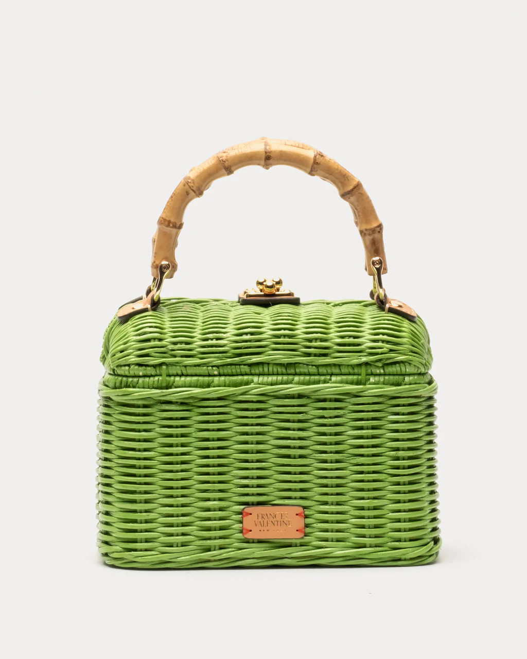 Hannah Lunchbox Wicker Lime Green | Frances Valentine