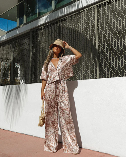 Take Me To Tulum Satin Wide Leg Pants | VICI