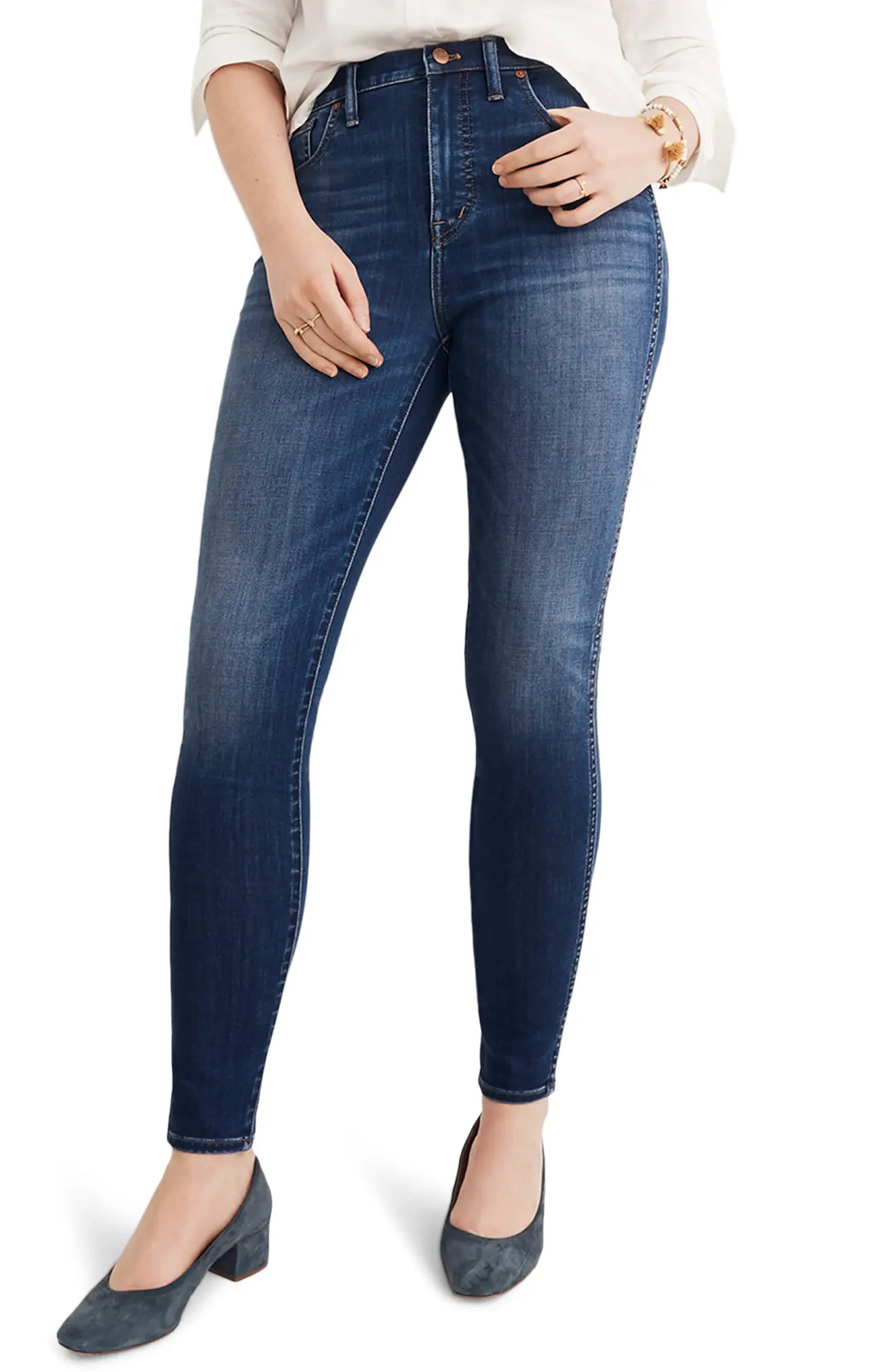 Women's Madewell 10-Inch High Rise Skinny Jeans, Size 30 - Blue | Nordstrom