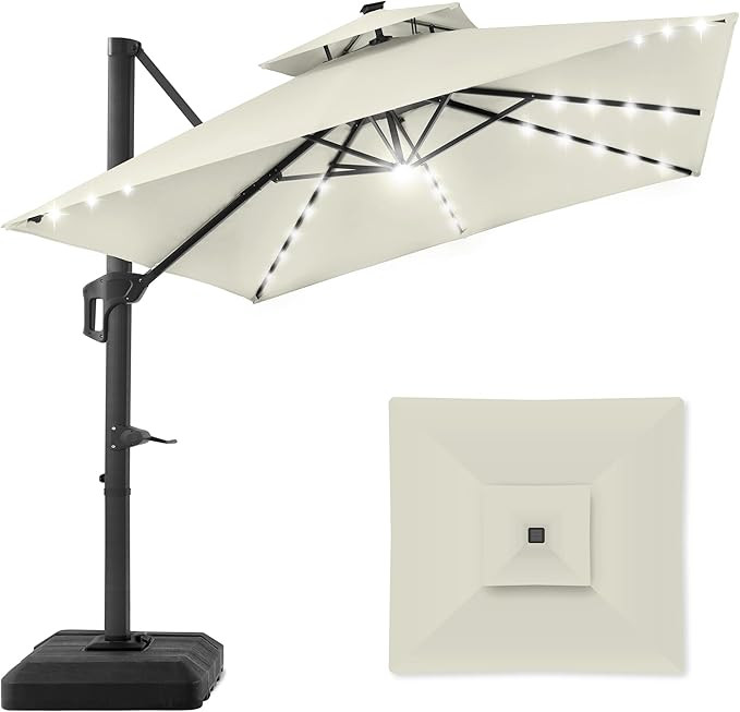 Best Choice Led Offset Hanging Umbrella Polyester Patio Adult electriclight | Amazon (US)