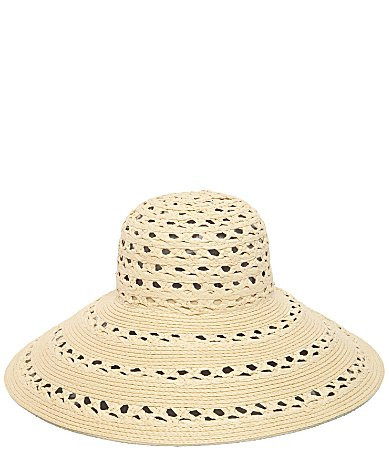 San Diego Hat Company Sierra Round Crown Raffia Wide Brim Sun Hat - Light Natural | Dillard's