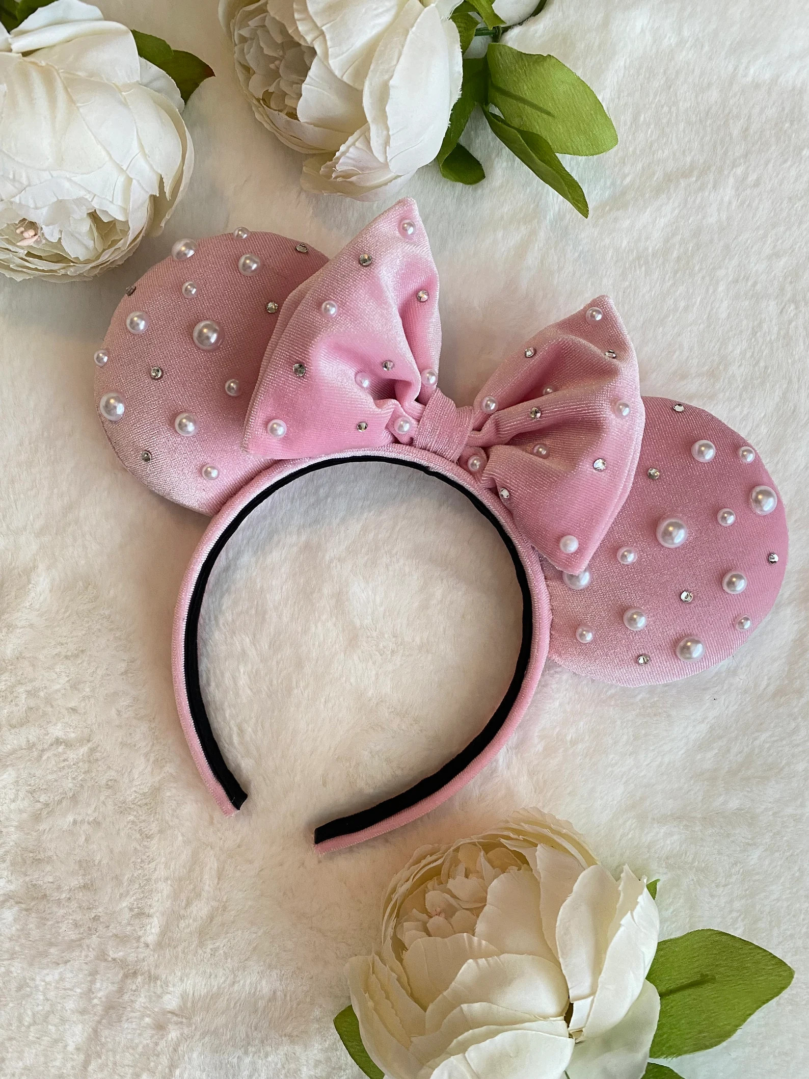 XOXO Light Pink Velvet Ears | Etsy (Global)
