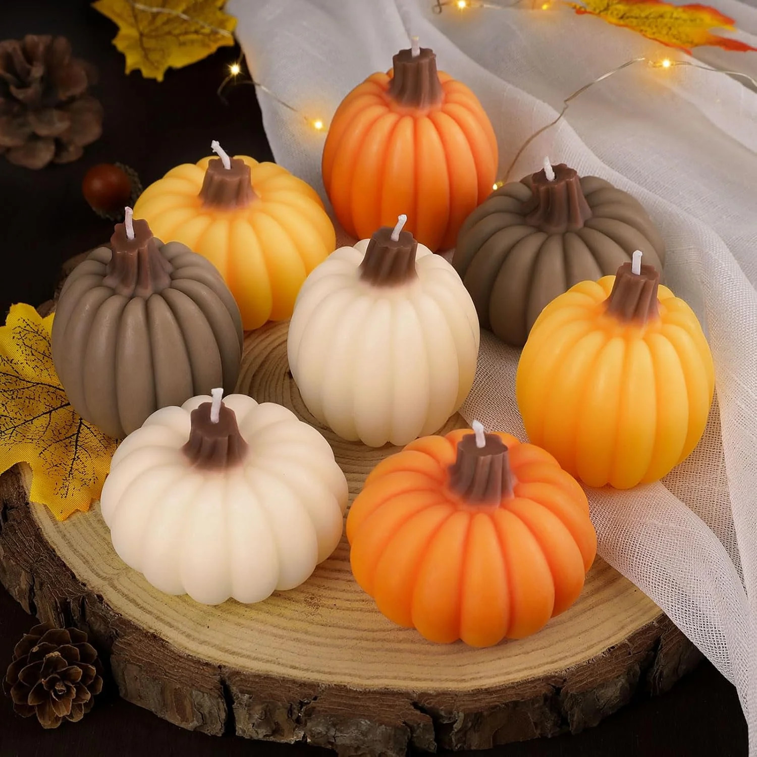 Lanpn Fall Scented Candles Gift Set 8 Pack, Pumpkin Shaped Spice Candle, Thanksgiving Aromatherap... | Walmart (US)