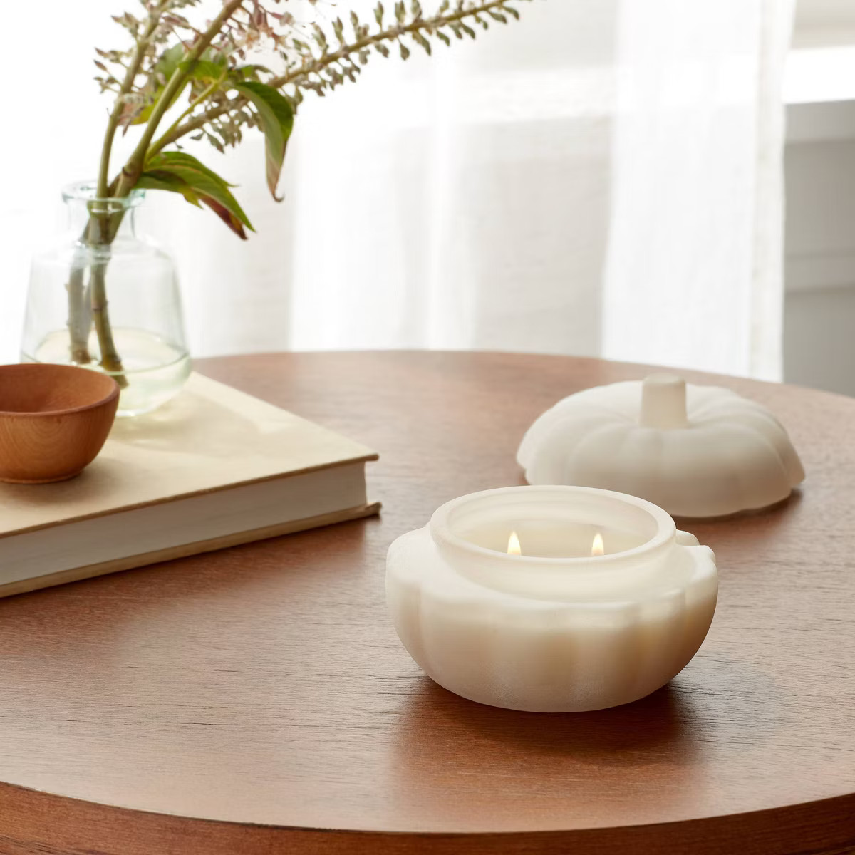 2-Wick Pumpkin Glass Candle Vanilla Pumpkin 5oz - Threshold™ | Target