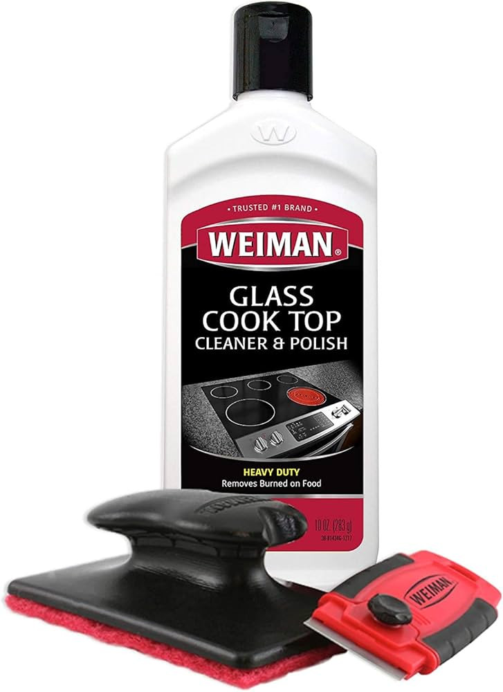 Weiman Cooktop and Stove Top Cleaner Kit - Glass Cook Top Cleaner and Polish 10 oz. Scrubbing Pad... | Amazon (US)