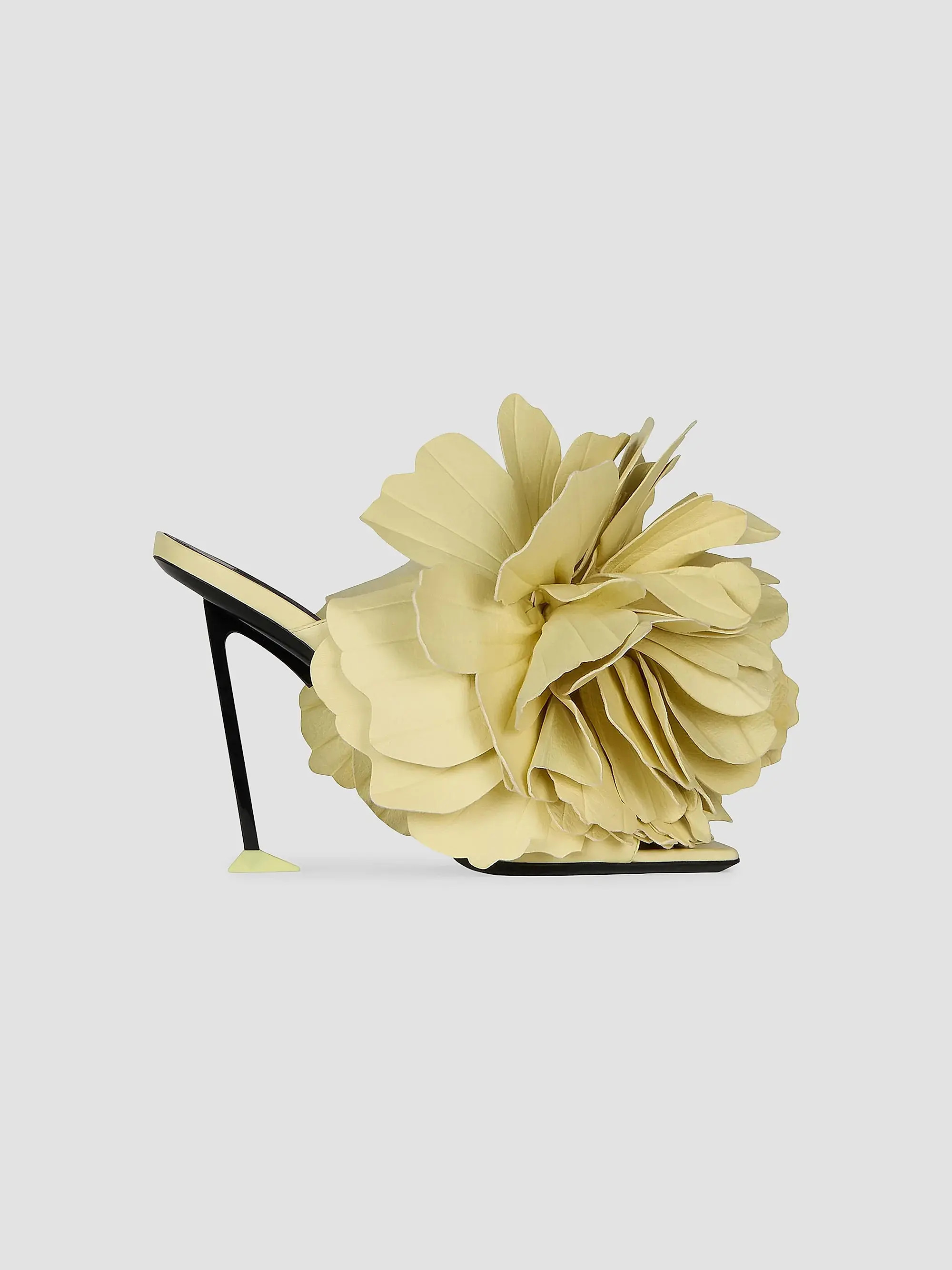 Boudoir Heeled Mules in Leather with Petals | Saks Fifth Avenue