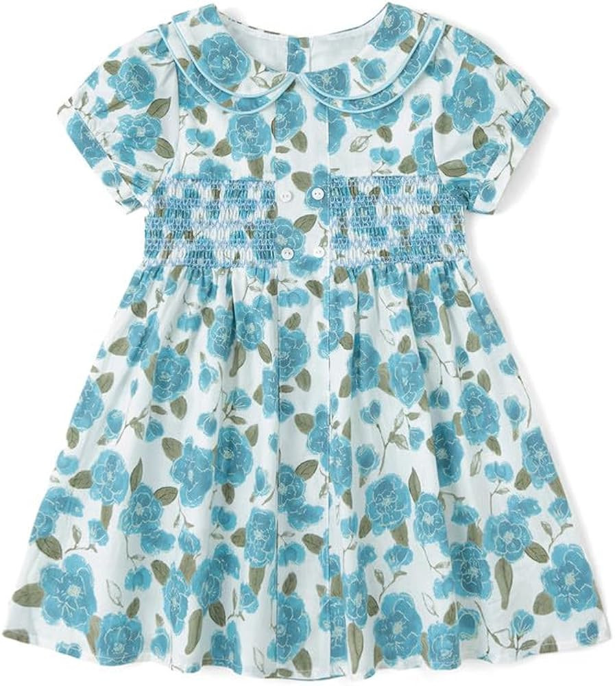 Curipeer Toddler Girl Dress Summer Floral Dresses for Girls Short Sleeve Playwear Sundress | Amazon (US)