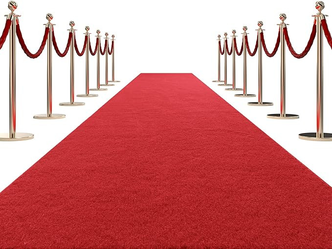 HOMBYS Extra Thick Red Carpet Runner for Events, Not Slip Red Aisle Runway Rug for Party Wedding ... | Amazon (US)