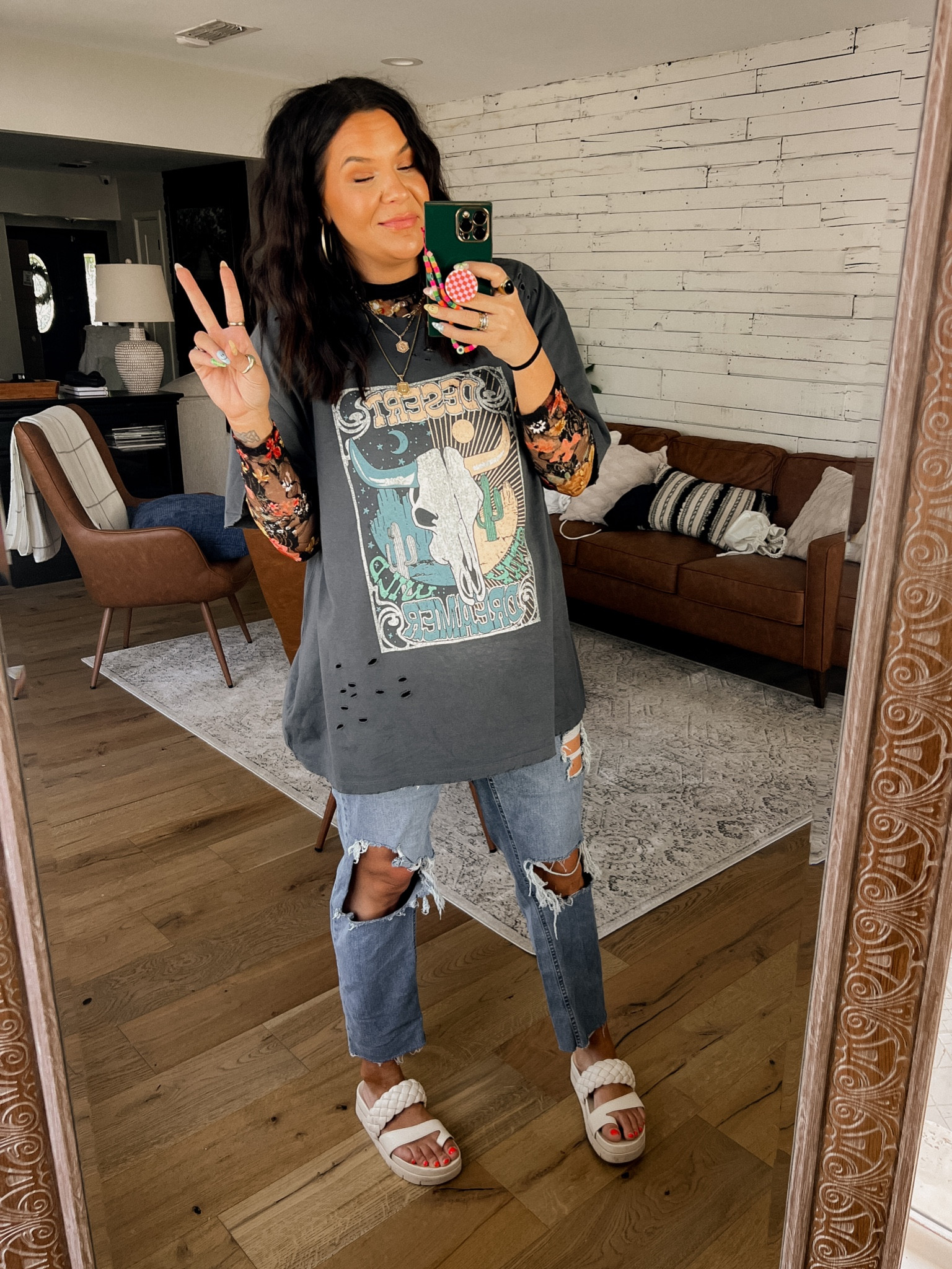 Tee: Large
Undershirt: XL
JEANS: Size up one 
Sandals: TTS

#LTKshoecrush #LTKsalealert #LTKtravel