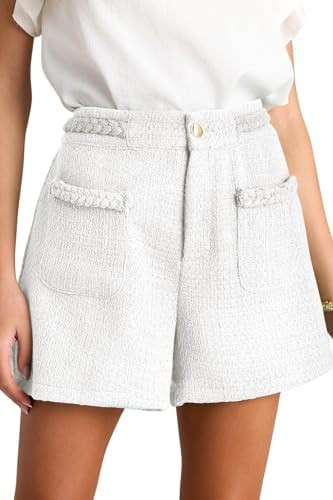 Cicy Bell Womens Tweed Summer Shorts High Waisted Wide Leg Dressy Casual Shorts with Front Pocket... | Amazon (US)