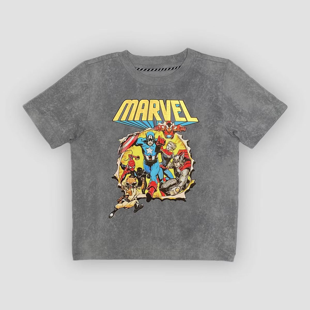 Toddler Boys' Marvel Avengers Short Sleeve Graphic T-Shirt - Gray | Target