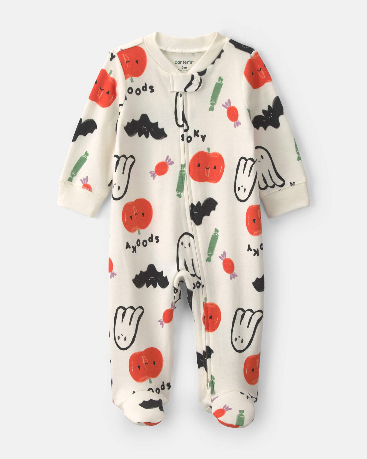 Baby Halloween 2-Way Zip 100% Cotton Sleep & Play Pajamas - Cream | Carter's Inc