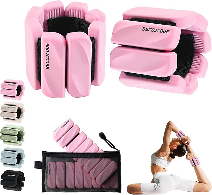 BECOJADDE Ankle Weights Set of 2 (1 lb/2 lb Each) for Women Men Adjustable Wrist Bracelet for Hom... | Amazon (US)