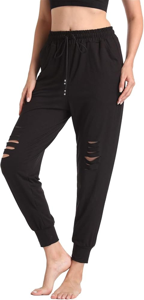 Baihetu Yoga Comfy Lounge Pants for Women Joggers Loose Sweatpants Casual Pants with Pockets | Amazon (US)