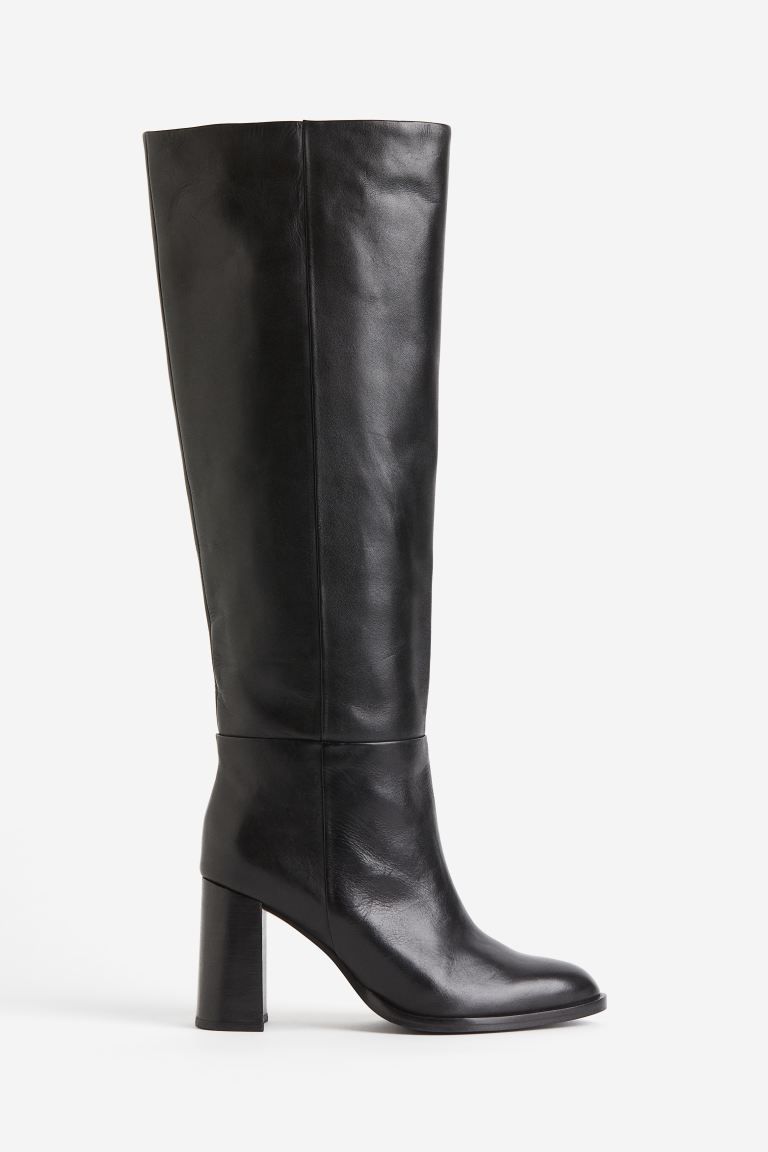 Knee-high Leather Boots - Black - Ladies | H&M US | H&M (US + CA)