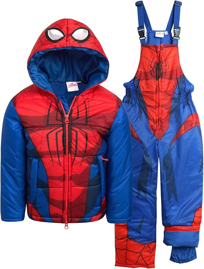 Marvel Spider-Man Boys Snow Suit Set - 2 Piece Insulated Boys Winter Coat Ski Jacket & Ski Pants ... | Amazon (US)