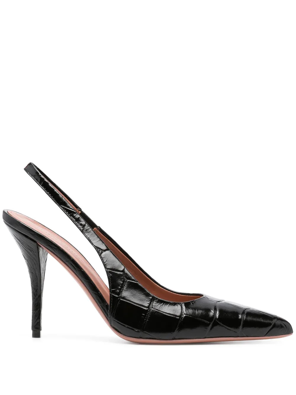 Giuliano Galiano 105mm crocodile-effect Slingback Pumps - Farfetch | Farfetch Global