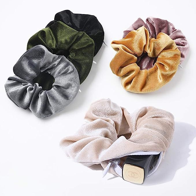 Velvet Scrunchies Hair Ties Women - 6 Pack Big Vsco Girl Stuff Scrunchy for Hair Scrunchie Holder... | Amazon (US)