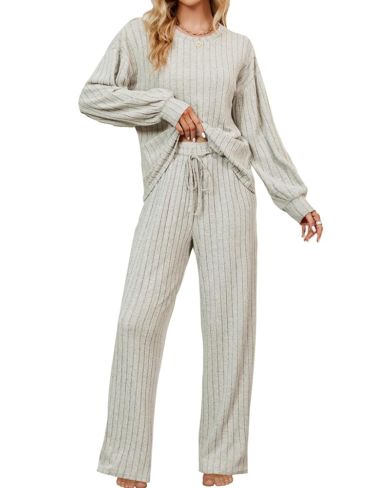 Blooming Jelly Womens Lounge Set Cute Long Sleeve Pajama Sets Casual 2 Piece Pj Outfit Fall Sleep... | Amazon (US)