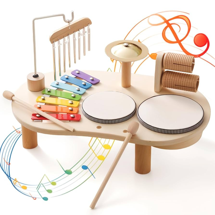 Promise Babe Wooden Musical Instruments for Toddlers 1-3, Percussion Instruments for Kids Baby Dr... | Amazon (US)