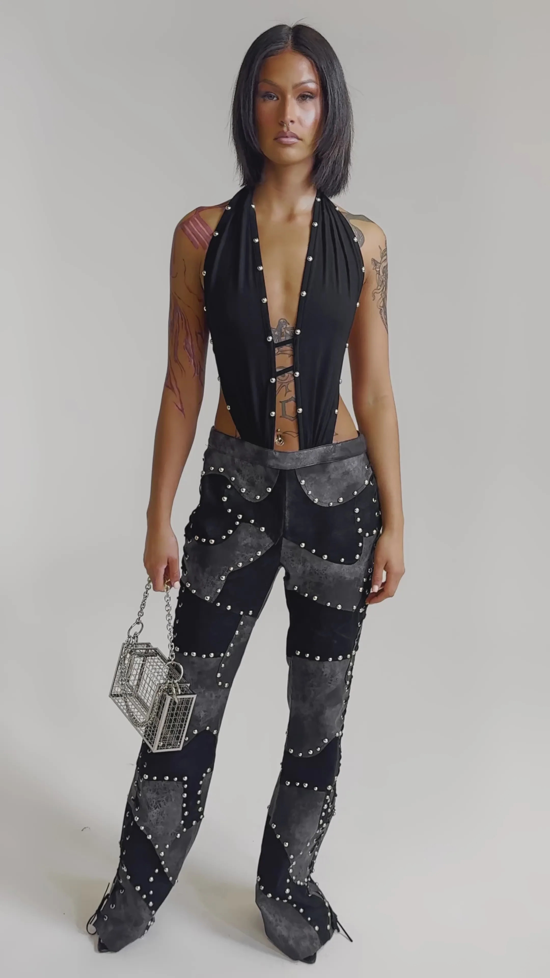 ROXY STUDDED SLEEVELESS JUMPSUIT | AKIRA