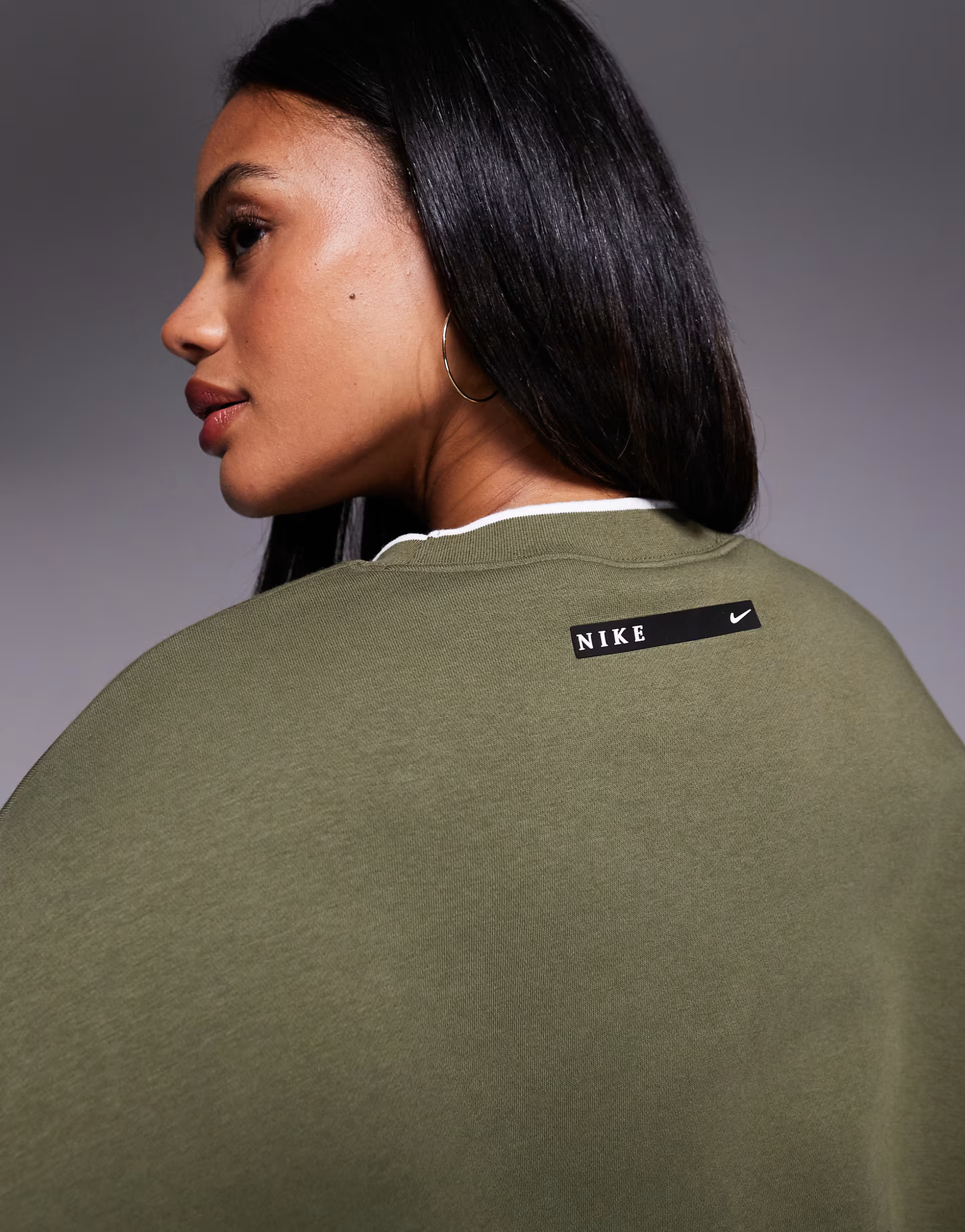 Nike Phoenix Fleece Gym Life Swoosh logo sweatshirt in khaki | ASOS (Global)