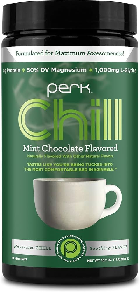 Perk Chill Drink Mix (Mint Chocolate) 18 Servings – Calming Melatonin-Free Nighttime Sleep Aid ... | Amazon (US)