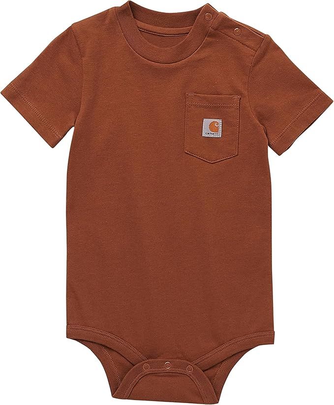 Carhartt baby-girls Short-sleeve Bodysuit Pocket T-shirt Onesie | Amazon (US)