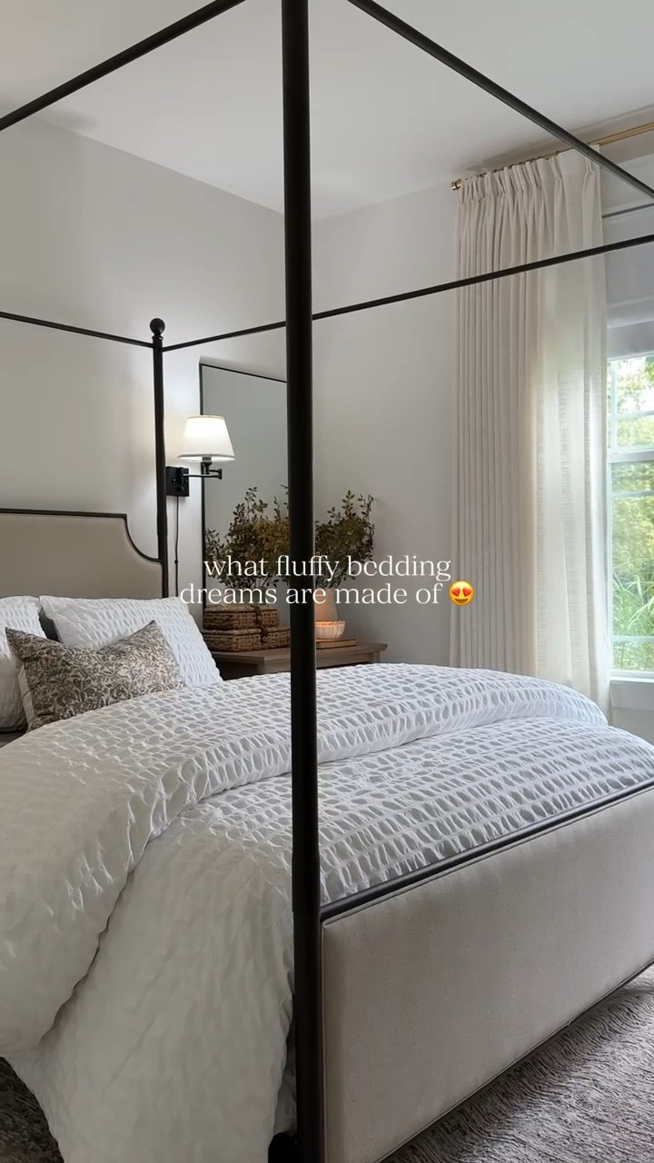 Our Boll and Branch bedding is our favorite!! So cozy and worth the investment! 

What I have:
Signature Hemmed Sheet Set - Juniper 
Relaxed Seersucker Duvet Set - White 

#LTKFindsUnder100 #LTKFindsUnder50 #LTKHome