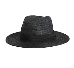 Womens Mens Wide Brim Straw Panama Hat Fedora Summer Beach Sun Hat UPF Straw Hat for Women | Amazon (US)