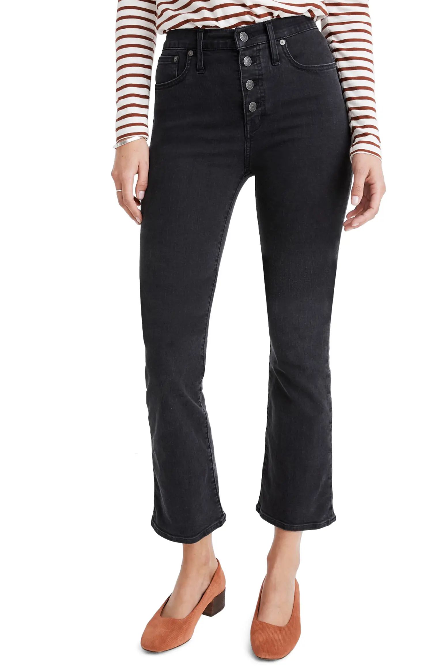 Cali Button-Front Edition Demi-Boot Jeans | Nordstrom