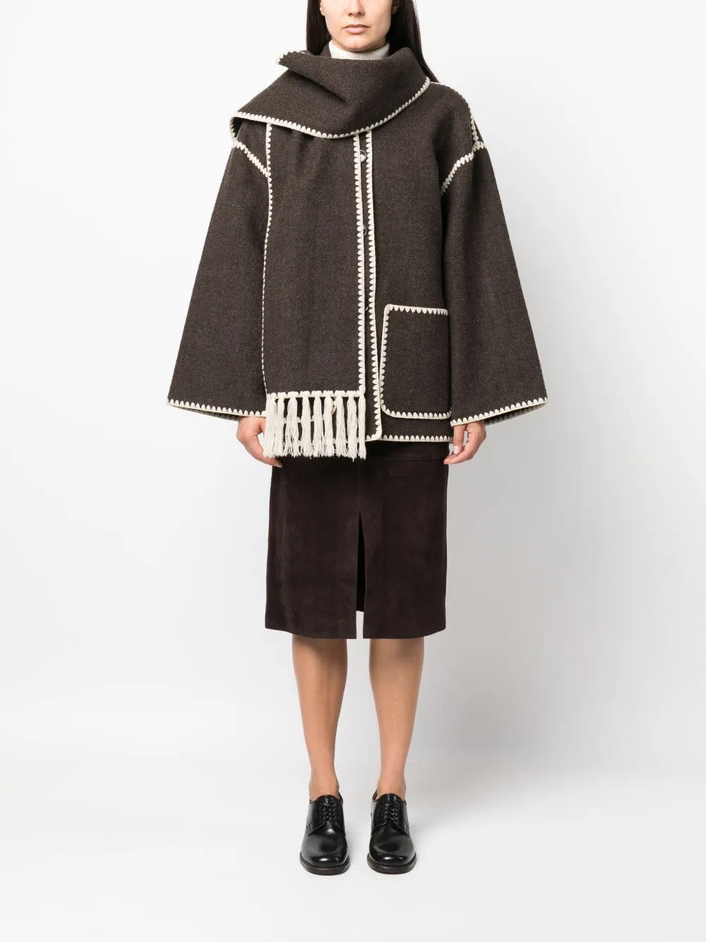 TOTEME wool-blend Scarf Jacket - Farfetch | Farfetch Global