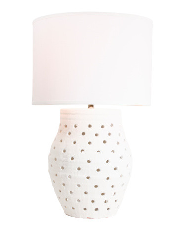 30in Porous Ceramic Pot Table Lamp | TJ Maxx