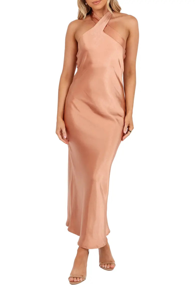 Grasie Stretch Satin Halter Dress (Women) | Nordstrom | Nordstrom