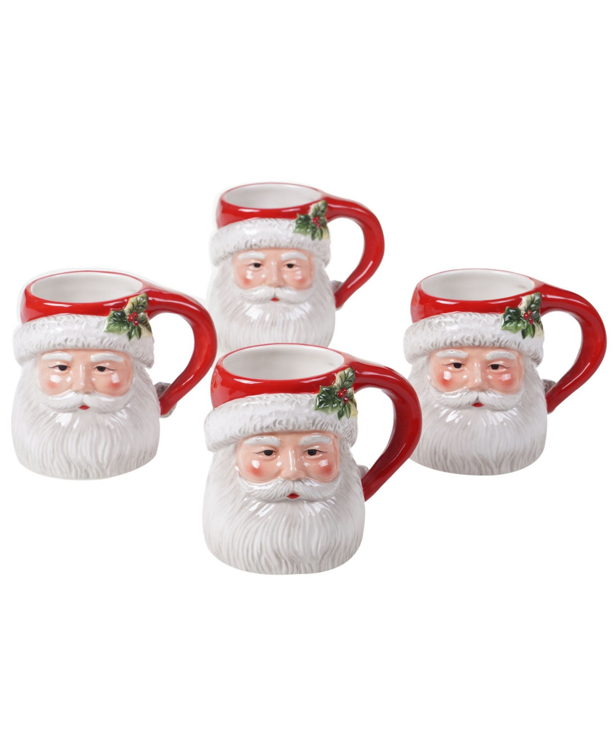 Certified International Magic of Christmas Santa 4 Piece Mugs - Open Miscellaneous | Macy's