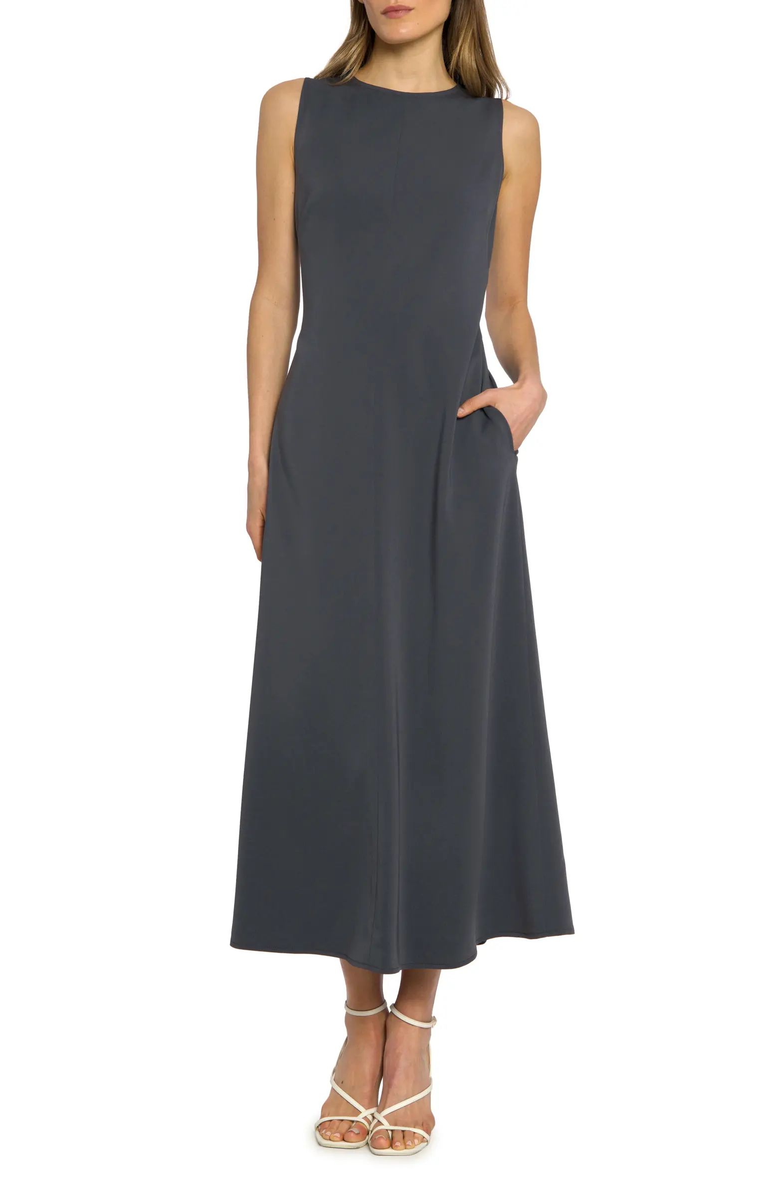 Luxely Reed Sleeveless Midi A-Line Dress | Nordstrom | Nordstrom