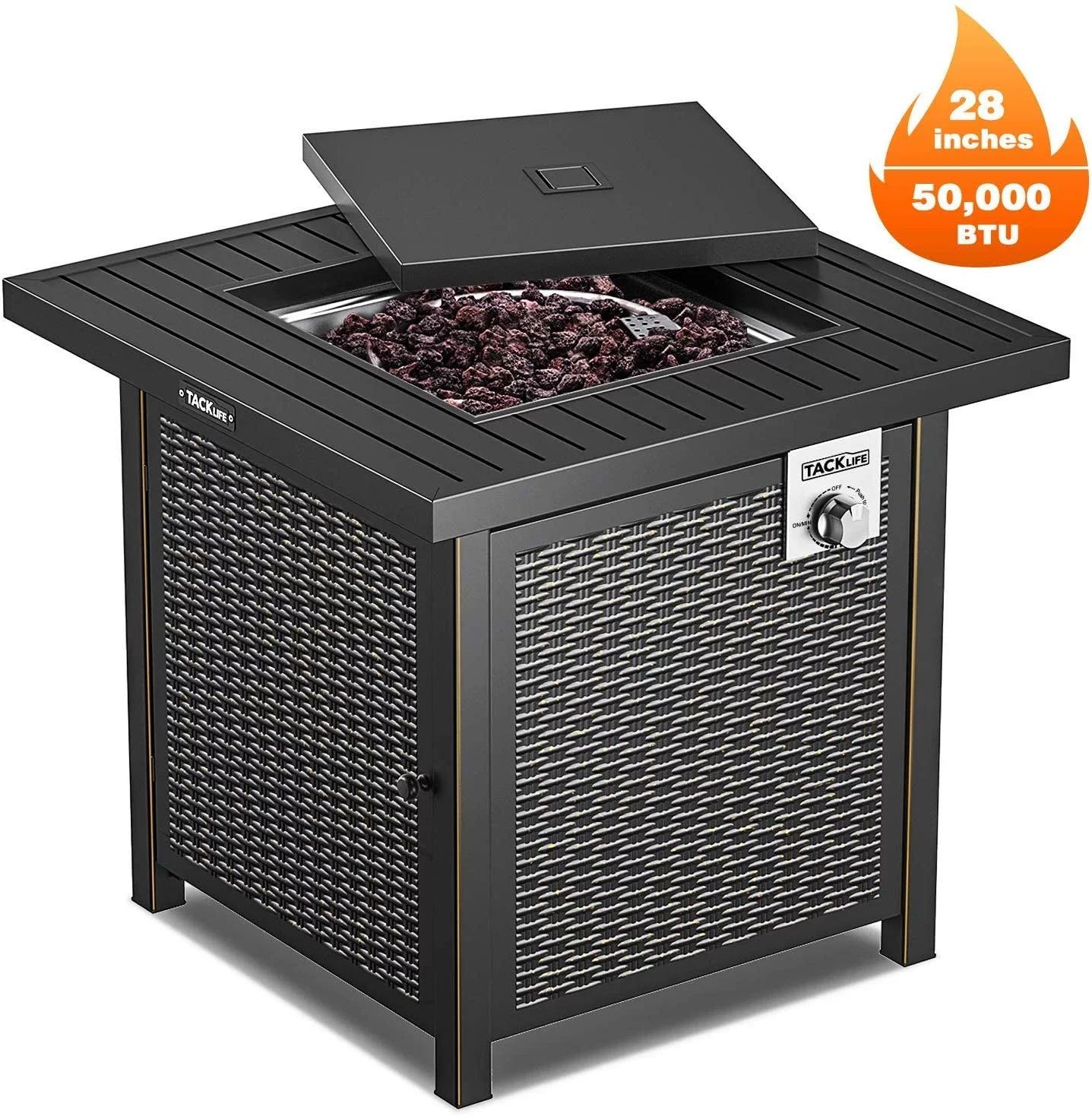 TACKLIFE Outdoor Heating, Propane Fire Pit Table, 28in 50,000 BTU - GFP01 - Walmart.com | Walmart (US)