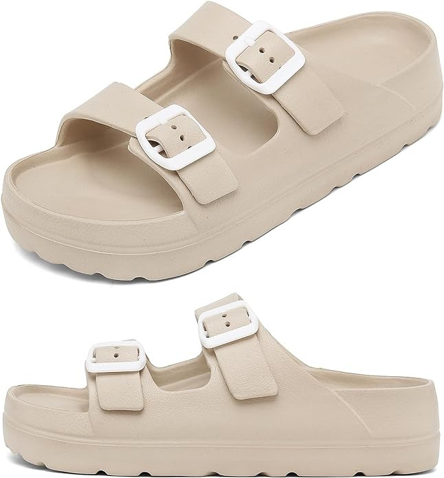 Womens Platform Sandals with Arch Support, Adjustable Buckle Beach Sandal Woman Comfort Lightweig... | Amazon (US)