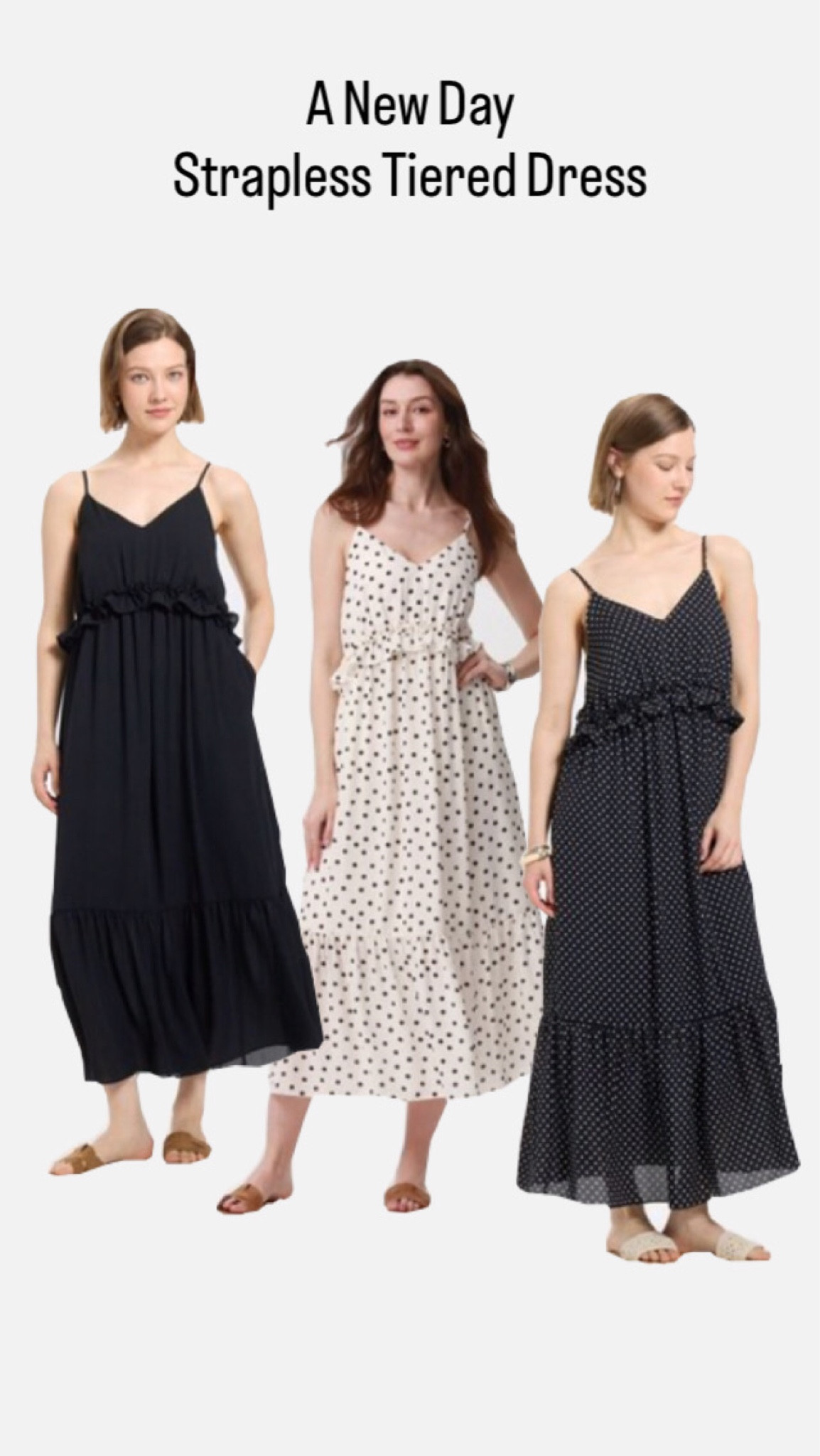 A New Day Strapless Tiered Dress