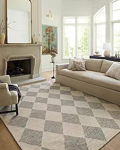 Loloi Chris Loves Julia Francis Collection FRA-01 Beige/Charcoal 7'-9" x 9'-9" Area Rug | Amazon (US)
