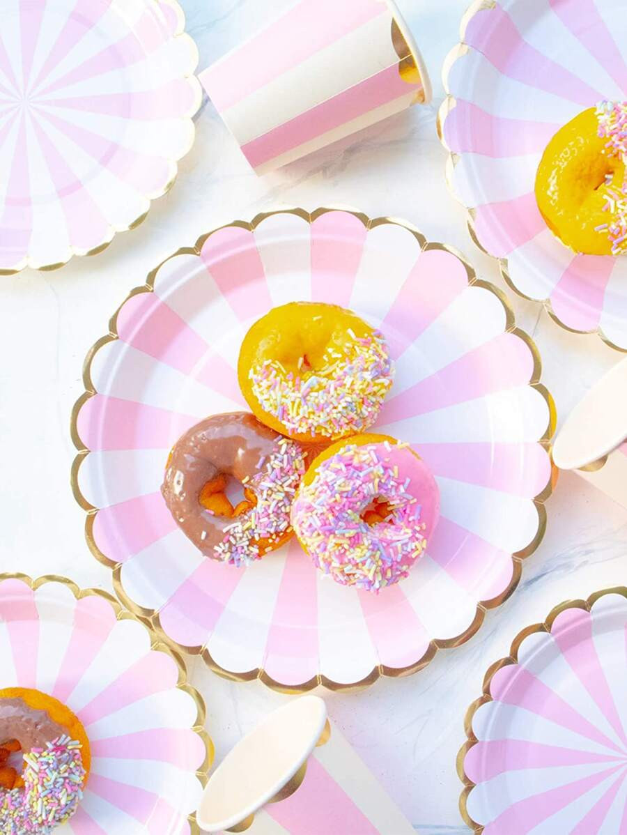 HomeHome & LivingEvent & Party SuppliesDisposable TablewareDisposable Plates10pcs Color Block Dis... | SHEIN