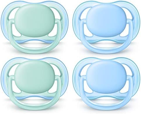 Philips AVENT Ultra Air Pacifier, 0-6 Months, Blue/Green, 4 Pack, SCF244/40 | Amazon (US)