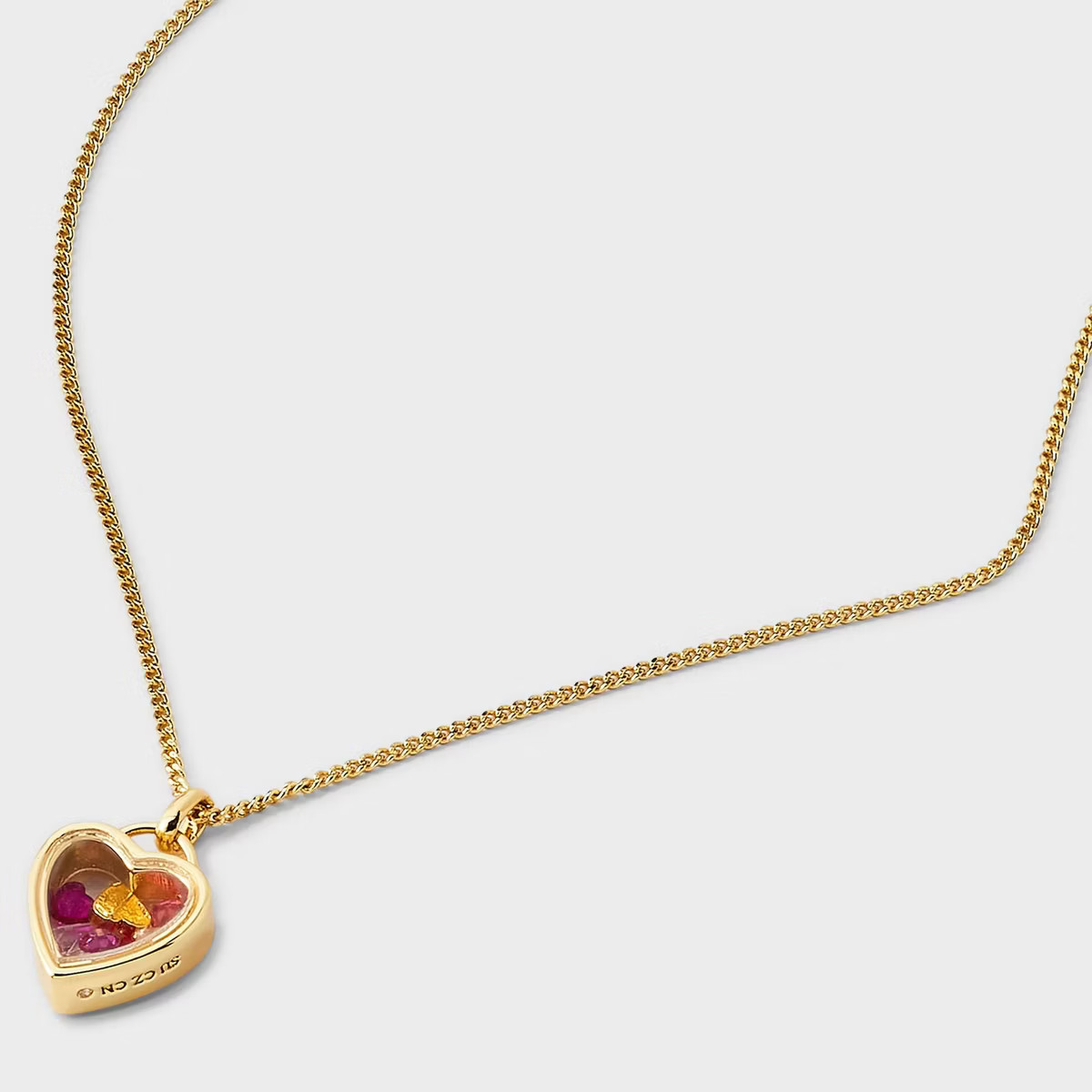 14K Gold Dipped Cubic Zirconia Heart Shaker Pendant Necklace - A New Day™ Gold | Target