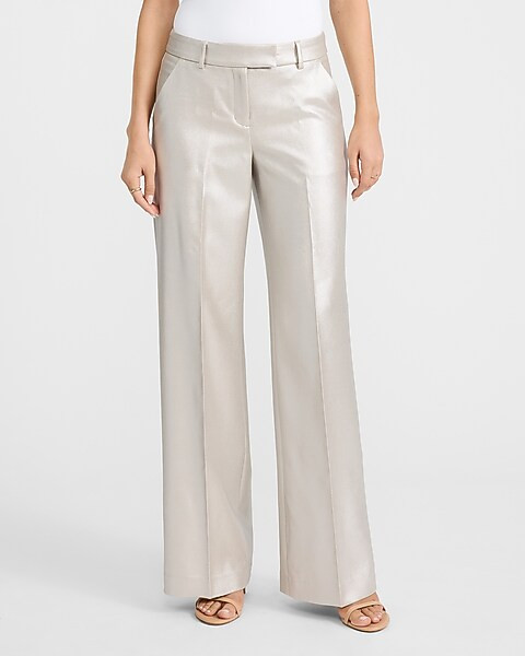 Editor Metallic Mid Rise Trouser Pant | Express