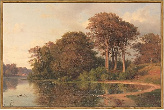 ARPEOTCY Vintage Framed Canvas Wall Art, Living Room Autumn Scenery Pictures Fall Wall Decor, Lar... | Amazon (US)