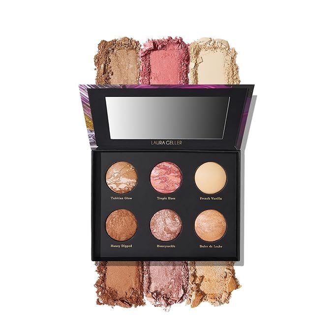 LAURA GELLER Cheek to Chic Tropical Glow Baked Face Palette | Includes 2 Blushes, 2 Bronzers and ... | Amazon (US)