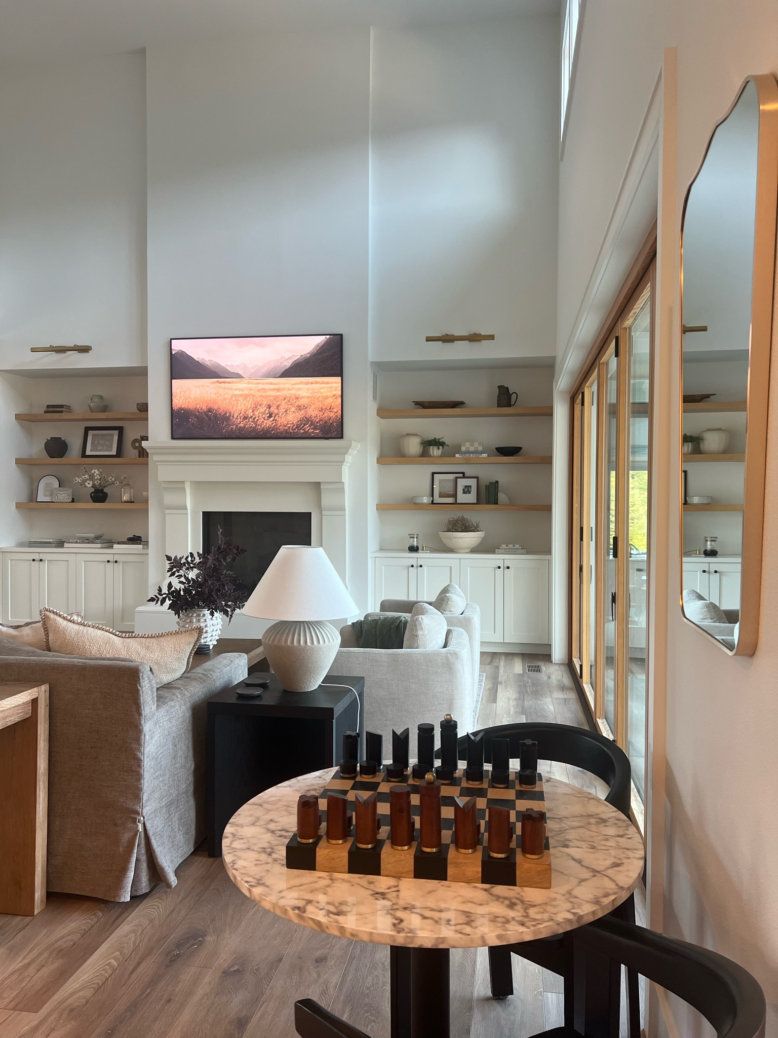 New mirror to complete this space, and under $60! 

#LTKHome #LTKSaleAlert