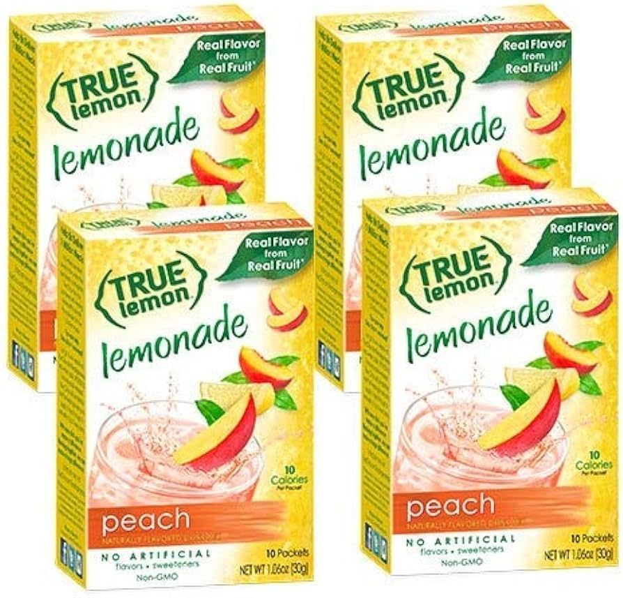 True Peach Lemonade Drink Mix, 10-count-3g each (Pack of 4) | Amazon (US)